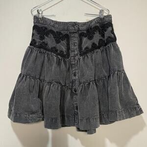 Free People August Embroidered Western Skirt